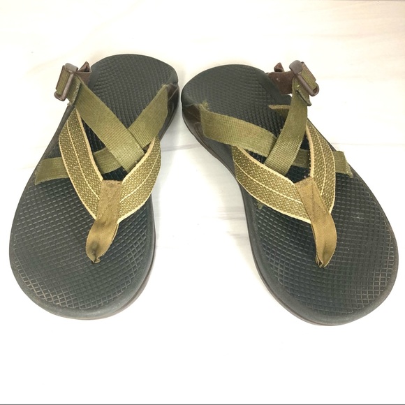 green chaco sandals